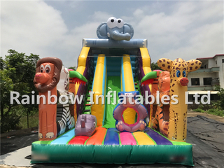 RB6039（9x5x7m） Inflatables Jungle Slide With Amusing Animals 