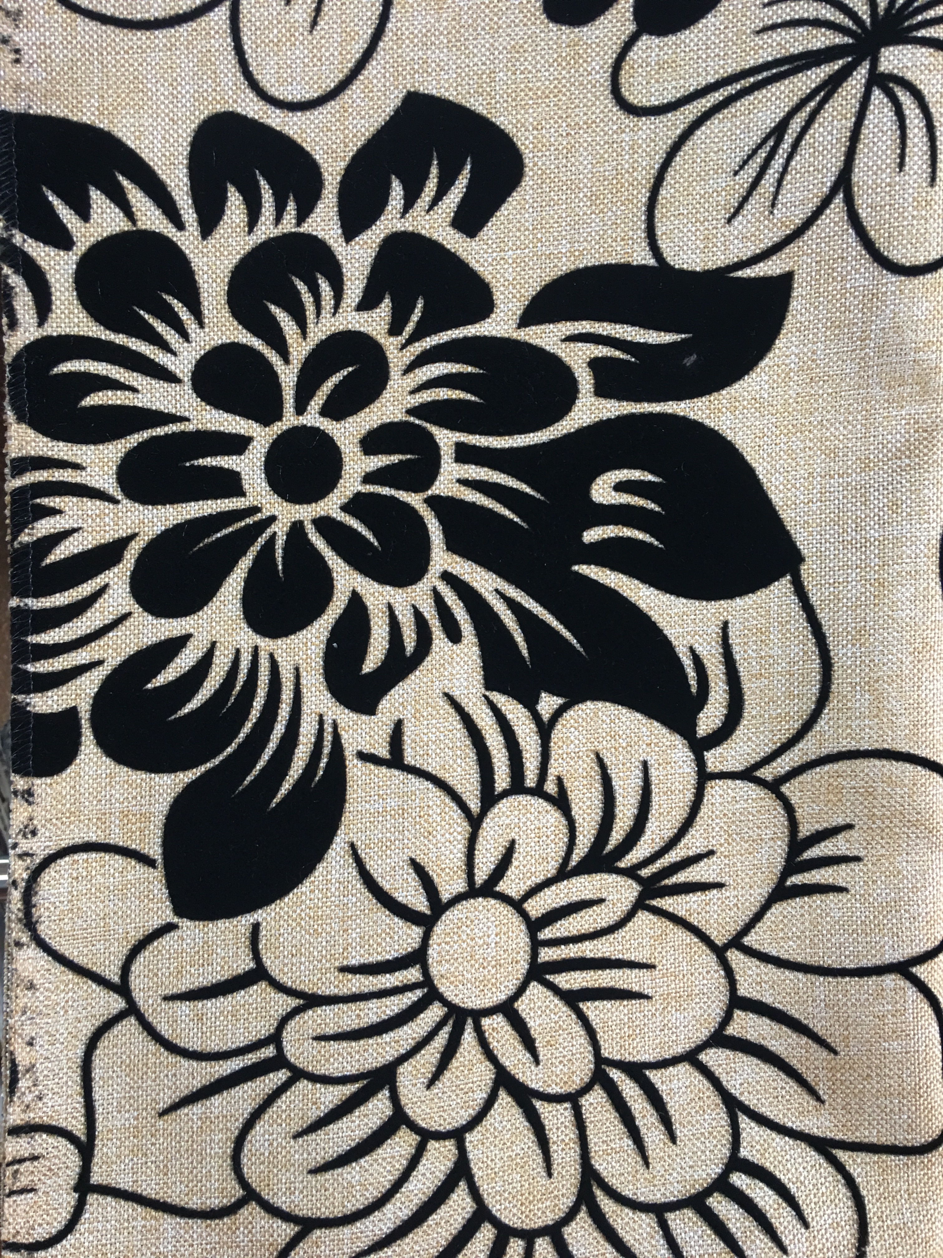 Plain Linen Flocking Upholstery Fabric for Sofa and Chair