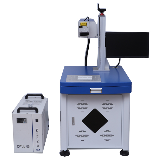Настольный гравировальный станок для лазерной маркировки с УФ-излучением мощностью 5 Вт.