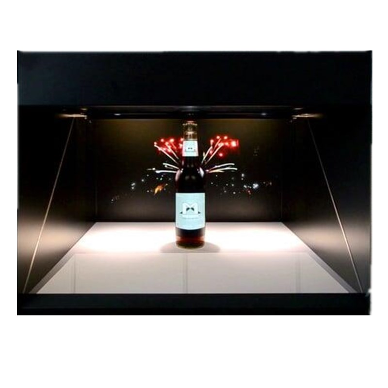180 degree 42 inch 3D Hologram Pyramid Display Showcase , Hologram Box For Advertising