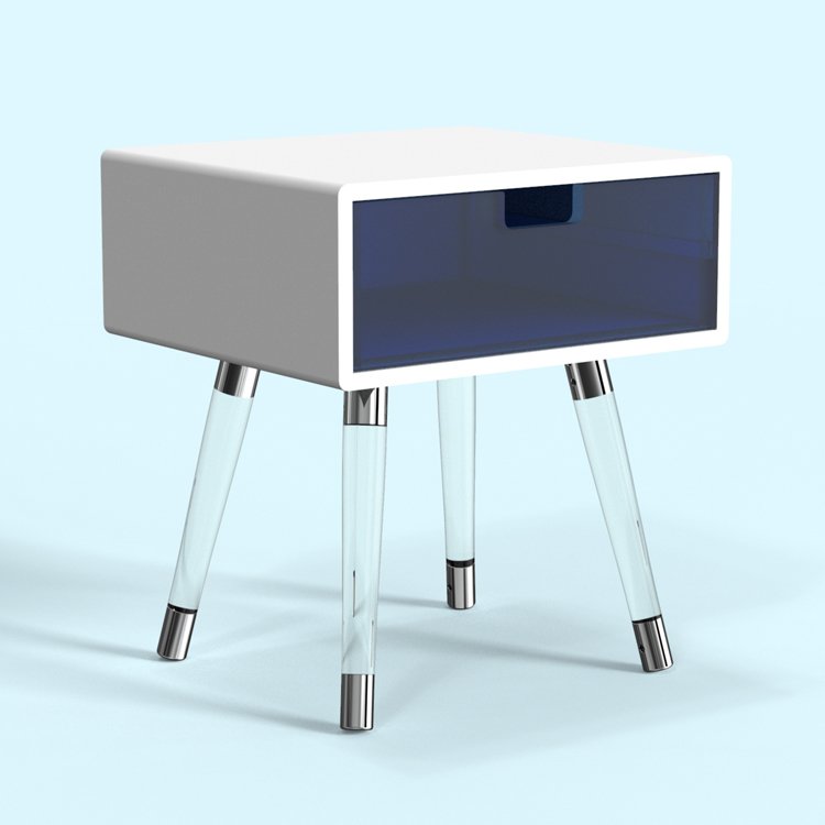 New Design Colored Acrylic Bedroom Night Stands Lucite Bed Side Table