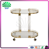 Modern Acrylic Lucite Furniture Metal Trolley Used for Hotel Restaurant 