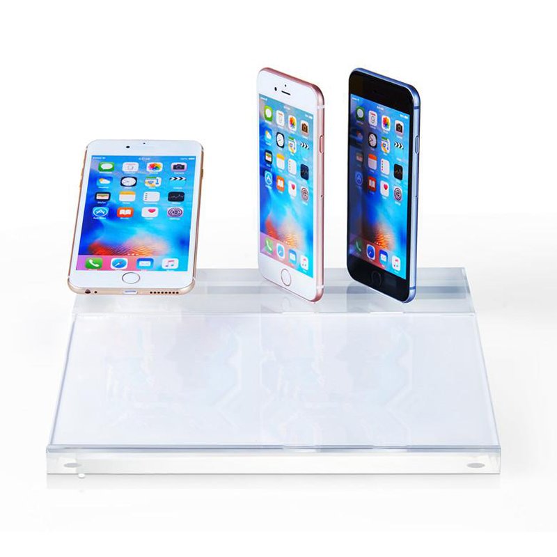 Popular Cell Phone Accessory Display Stand Clear Acrylic Tabletop Mobile Phone Display