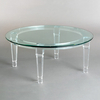 Fancy Clear Acrylic Round Side Table Plexiglass Acrylic Side Table with Glass Top