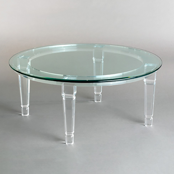 Fancy Clear Acrylic Round Side Table Plexiglass Acrylic Side Table with Glass Top