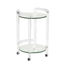 Acrylic Round Cart Plastic Tea Trolley with 3 Wheels for Hotel Housekeeping Service