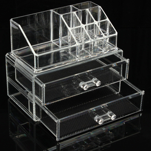 Custom Crystal Clear Acrylic Display Cosmetic Organiser Sets