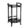 Acrylic Round Cart Plastic Tea Trolley with 3 Wheels for Hotel Housekeeping Service Furniture