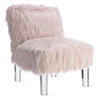 Modern Living Room Sheepskin Seat Cover Chair Lucite Gaming Chair Fur Fabric Chair
