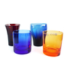 Solid blue amber red wine glass tumbler drinking cup for wedding party Christmas 