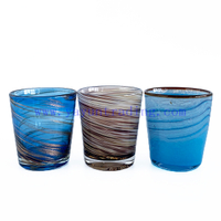 Unique Design Hand Blown Horn Shape Swirl Glass Candle Jar
