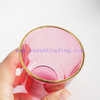 wholesale 600ml 300ml 250ml 180ml gold silver rim empty translucent pink glass jar candle holders