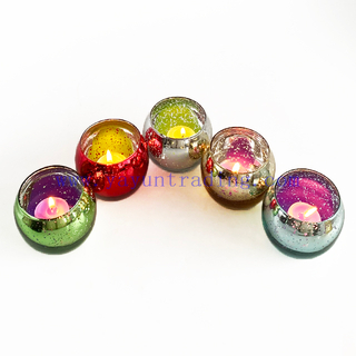 Custom Electroplated Glass Candle Jar Empty Candle Holder for Candle Making