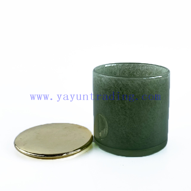 Custom Fancy Handmade Decorative Glass Candle Holder with Lid