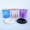 Luxury decorative custom colors ion plating glass candle holders jar 8oz with luxury ceramic lids