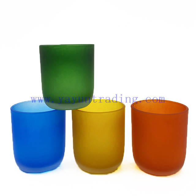 250ml 8oz Decorate Glass Candle Jar Custom Colors Candle Vessel