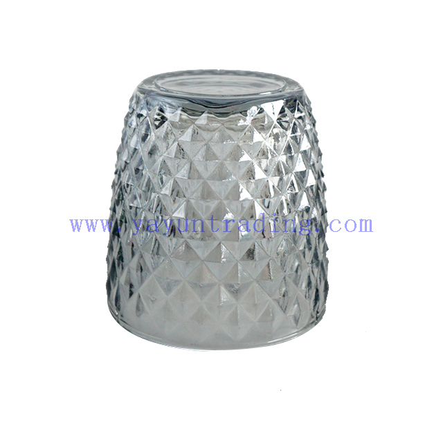 Popular 170ml Translucent Empty Horn Grey Glass Candle Cup