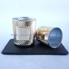 Different Size Empty Cylinder Popular Classical Gold Round Glass Candle Jar