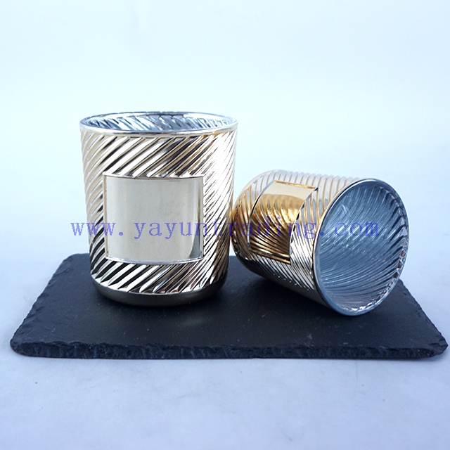 Different Size Empty Cylinder Popular Classical Gold Round Glass Candle Jar