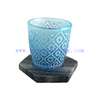 Wholesale 170ml New Design Translucent Tumbler Blue And White Horn Glass Candle Container