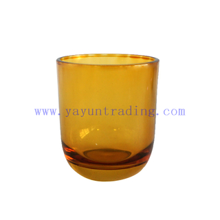 Wholesale 6oz Shiny Amber Glass Candle Holder 