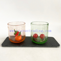 yayun news arrival bubble glass candle jars pink green glass candle tumblers 10oz