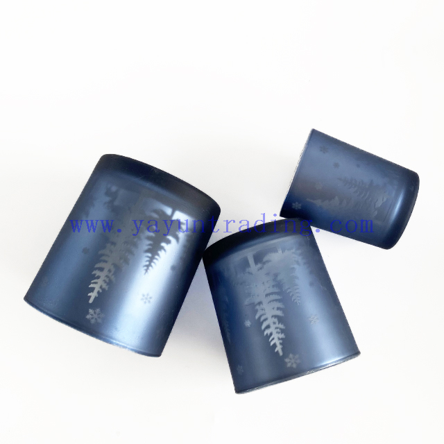 Different Sizes Natural Style Popular Laser Engraving Glass Candle Jar