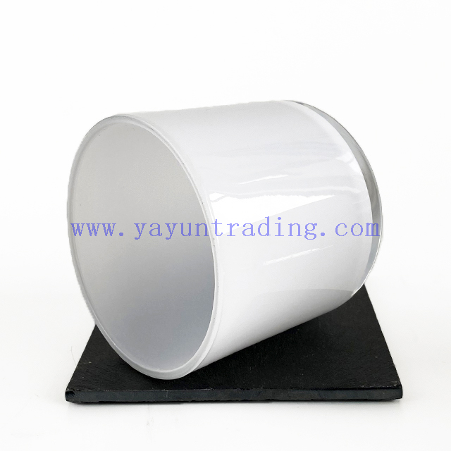 Hot Sale Round Bottom 16oz Shiny White Glass Candle Jars for Candle Making