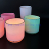 Custom Empty 16oz Colorful Candle Jars Vessel Container Glass Holder for Scented Candle Making with Silver Gold Rim