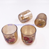 Luxury Vintage 8oz Colorful Empty Amber Glass Candle Jars With Lid