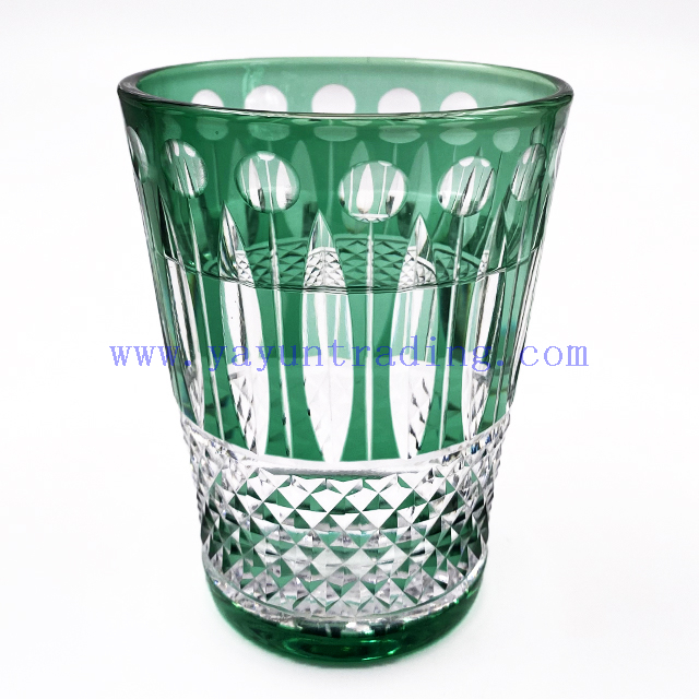 Luxury 11oz Hand Cut To Clear Whisky Glass Fashioned Colored Tumbler