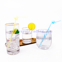 Japanese Cylinder Creative Transparent Vertical Stripes Glass Water Mug Wine Glass Tumblers