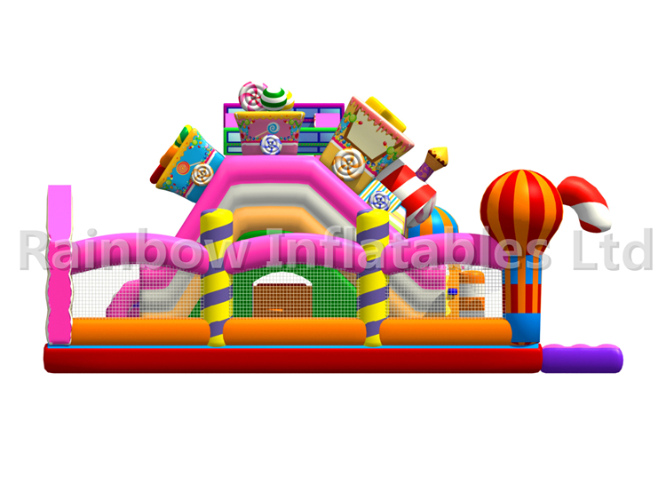 RB04124(9.5x10x5.3m) Inflatables Colorful candy house bouncy funcity