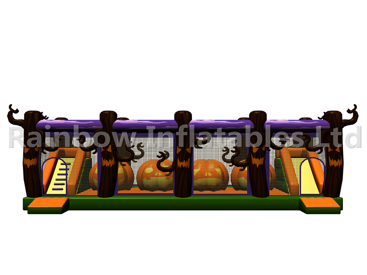 RB05206(12x5.5x4m) Inflatable Halloween Pumpkin Obstacle Course new 订