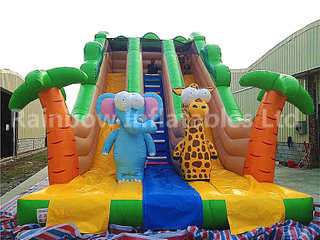 RB6038(10x5x7m) Inflatable Jungle Theme Customized Commercial Slide With Different Animals For Kids