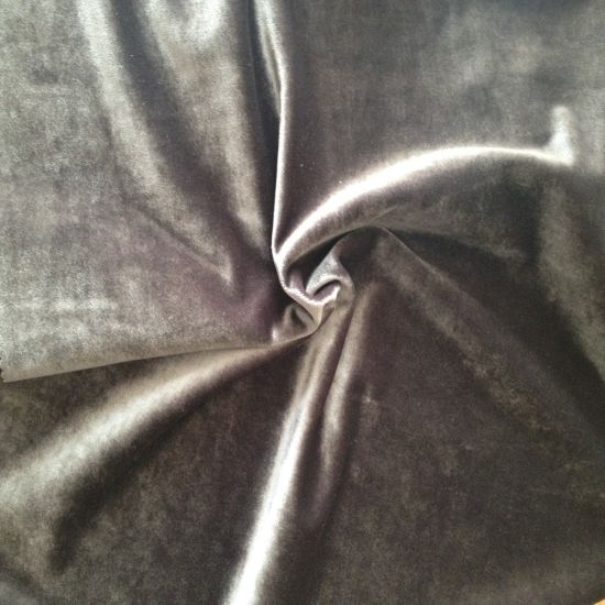 Plain Dyed Tricot Knitted Velvet Fabric with T/C Backing for Sofa, Curtain, Upholstery