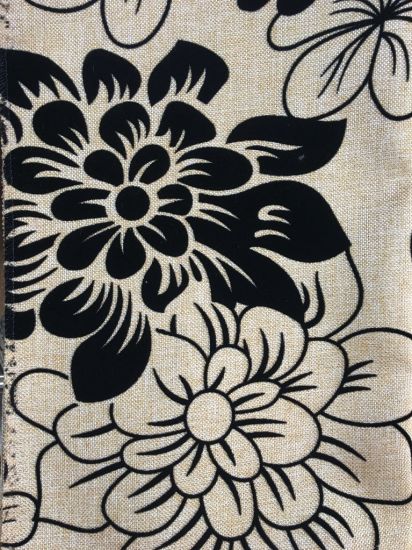 Plain Linen Flocking Upholstery Fabric for Sofa and Chair