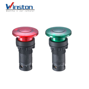 Cabezal de seta autoblocante Pulsador de lámpara con interruptor rojo claro verde 22mm Pulsador