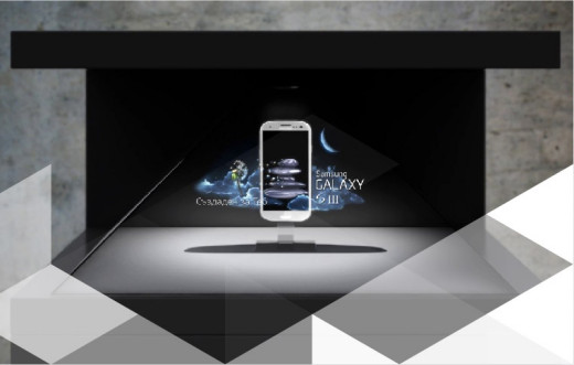 3 side holographic display box