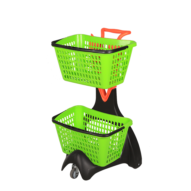 Convenience Store 2 Tiers Plastic Shopping Carts with Basket Buy 2