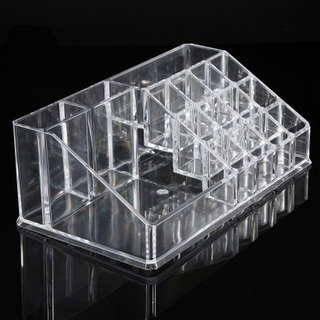 Clear Counter Top Acrylic Clear Cosmetic Case Makeup Organizer Acrylic Cosmetic Display Stand