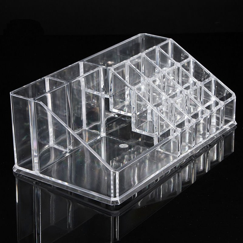 Clear Counter Top Acrylic Clear Cosmetic Case Makeup Organizer Acrylic Cosmetic Display Stand