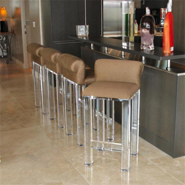 High End Leisure Bar Stool Soft Cushion Acrylic Stool Bar Chair