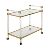 Modern Acrylic Hotel Housekeeping Storage Wheels Lucite Drinks Tea Carts Trolleys