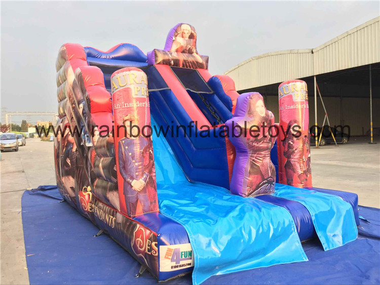 RB6038-6(5.4x3.5x4m) Inflatable Popular Descendants Theme Slide With Colorful Painting