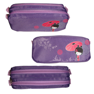 Double Zipper Pencil Bag Case, Pen Bag