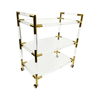 Clear Acrylic Trolley Three Tier Acrylic Food Trolley Cart For Hotel Serving