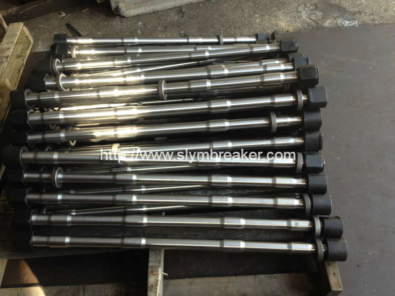 Through bolt for hydraulic breaker hammers