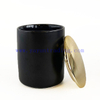 Fancy Ceramic Candle Container Cylinder Votive Empty Black Candle Jars with Lids
