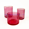 8oz 12oz 16oz Machinemade Pink Color Translucent Empty Glass Candle Jar